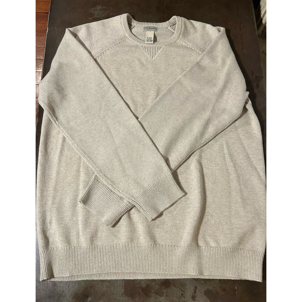 LL Bean Cashmere Blend Sweater Mens Pullover  XL Tall Wicked Soft Beige Comfort